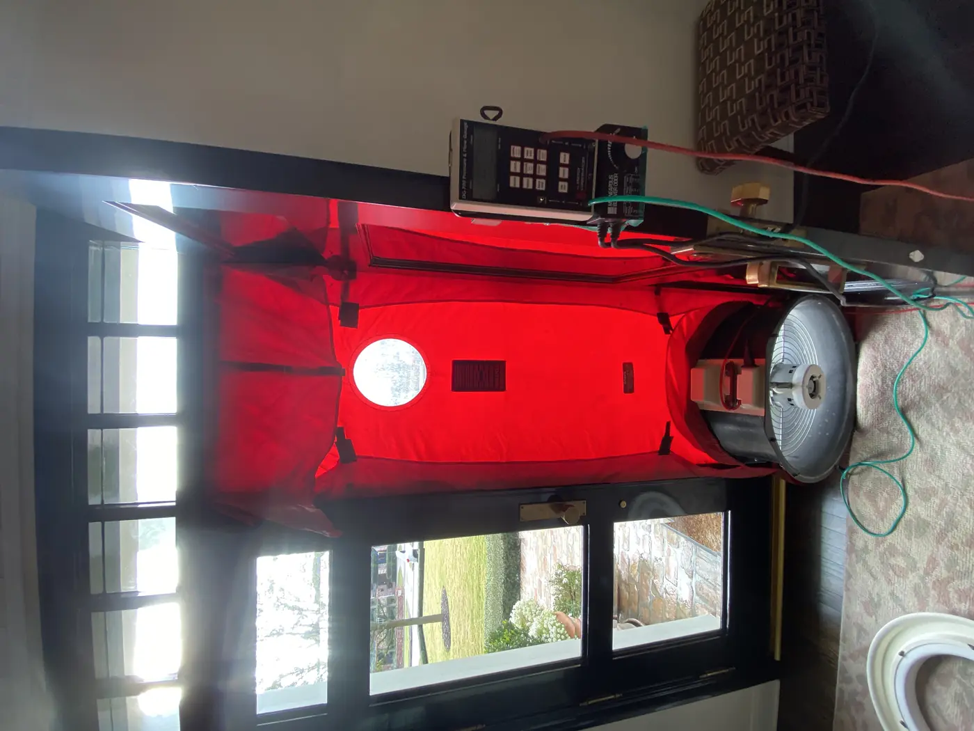 Blower door test in progress